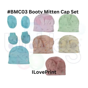 Bootie-Mitten-Cap-Set-I-Love-Printed